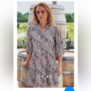 SMITH & QUINN The Tory in Tiramizo Tiered Tunic Mini Dress 4Way Stretch LRG